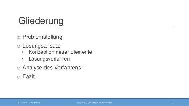 Prasentation Zu Bachelor Arbeit