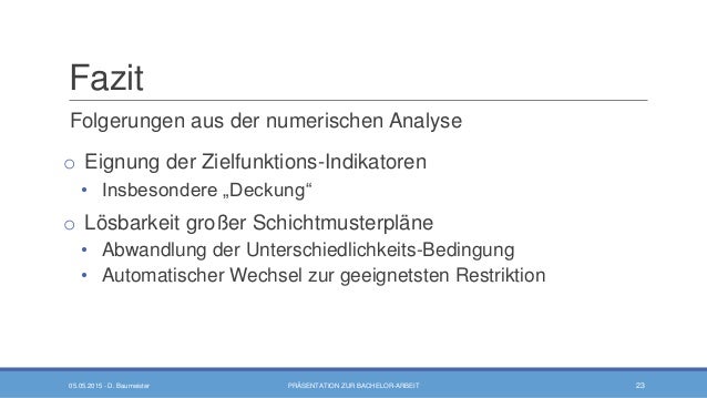 Prasentation Zu Bachelor Arbeit