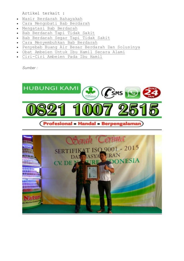 berak berdarah tapi tidak sakit