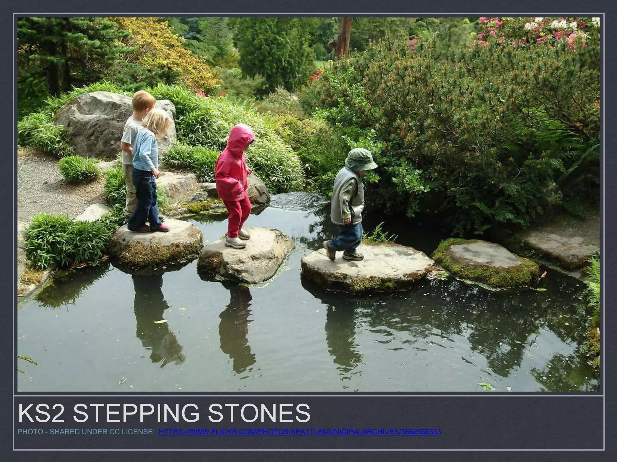 KS2 STEPPING STONESPHOTO - SHARED UNDER CC LICENSE: HTTPS://WWW.FLICKR.COM/PHOTOS/SEATTLEMUNICIPALARCHIVES/3662558333
 