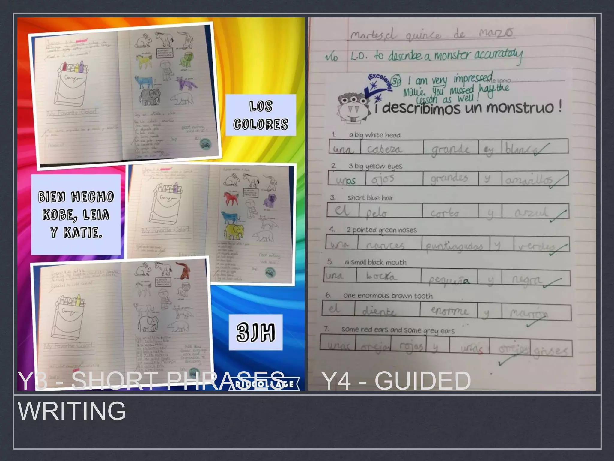 Y3 - SHORT PHRASES Y4 - GUIDED
WRITING
 