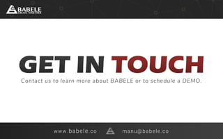 www.babele.co manu@babele.co
 