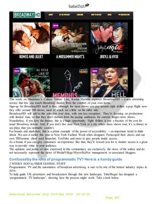 Babelfish Articles July-Dec 2015 10-12-15