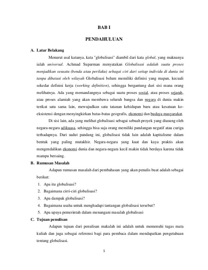 Makalah Globalisasi Dalam Sosial