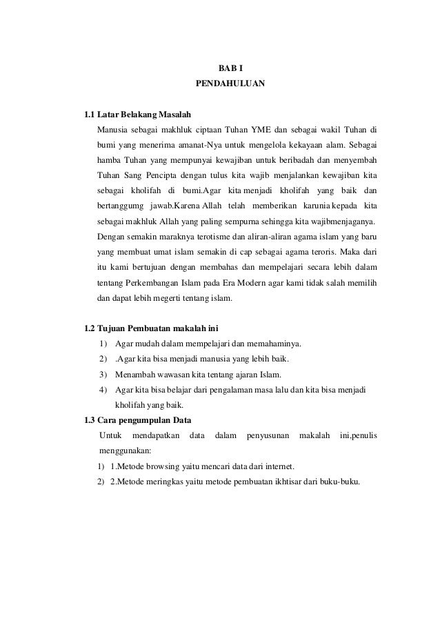 Sejaran Perkembangan Islam Di Masa Modern