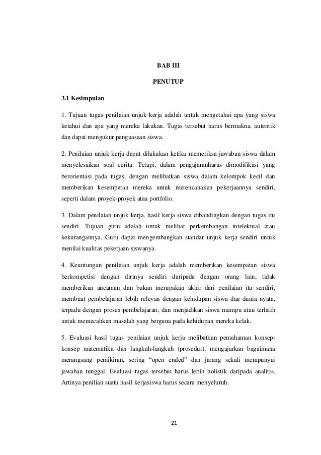 Penilaian Unjuk Kerja Siswa