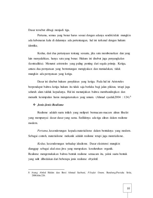 Makalah Filsafat Realisme Aristoteles