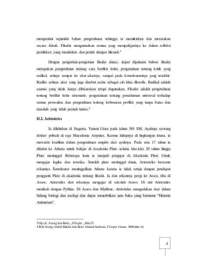 Makalah Filsafat Realisme Aristoteles