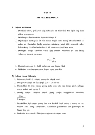 Laporan Fisdas Hukum Archimedes dan Hukum Utama Hidrostatis