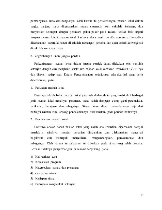 Kurikulum Muatan Lokal