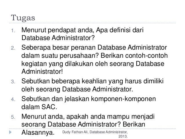 Administering Database - Pengenalan DBA dan Konfigurasi 