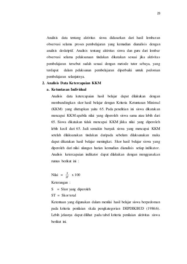 Contoh PTK Bab I - V