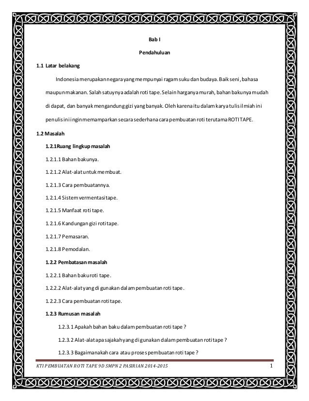 Latar Belakang Pembuatan Roti | bab i iv pembuatan roti tape 9 d Latar Belakang Pembuatan Roti | bab i iv pembuatan roti tape 9 d