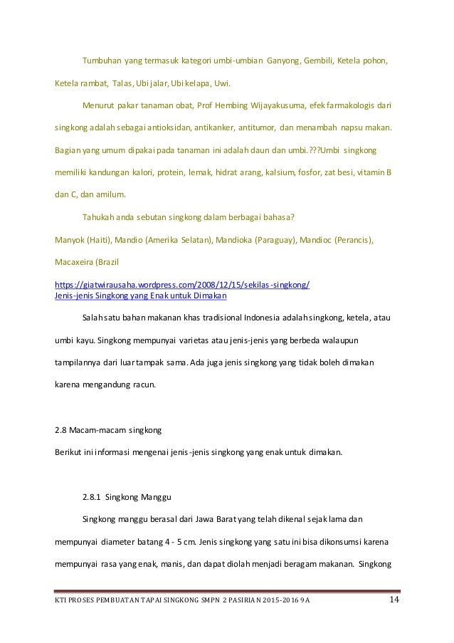 Menurut Pakar Tanaman Obat Singkong Memiliki Efek Farmakologis Sebagai