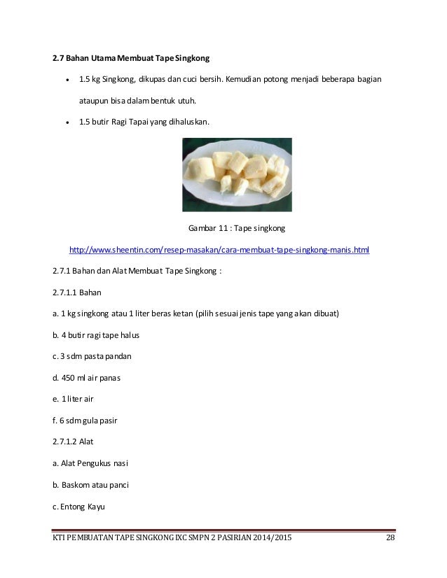 BAB I - IV (PEMBUATAN TAPE SINGKONG)-FAJAR DKK.