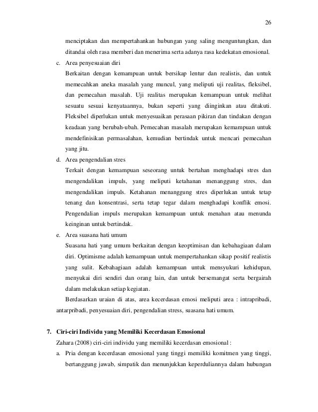 Bab Ii Kecerdasan Emosi Pada Remaja Yang Mengikuti Kelas Unggulan Di Bab Ii Kecerdasan Emosi Pada Remaja Yang Mengikuti Kelas Unggulan Di