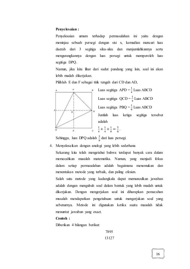 Contoh Soal Pemecahan Masalah Matematika Sd Contoh Soal Terbaru