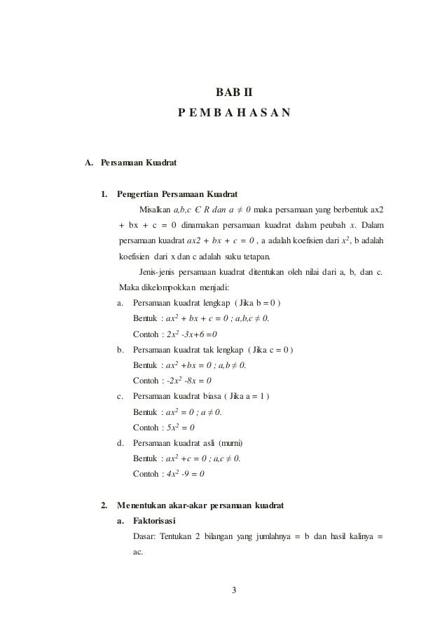 Penerapan persamaan kuadrat dalam kehidupan sehari hari