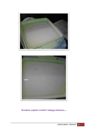 KARYA ILMIAH : YOGHURT 23
Keadaan yoghurt setelah 2 minggu lamanya....
 