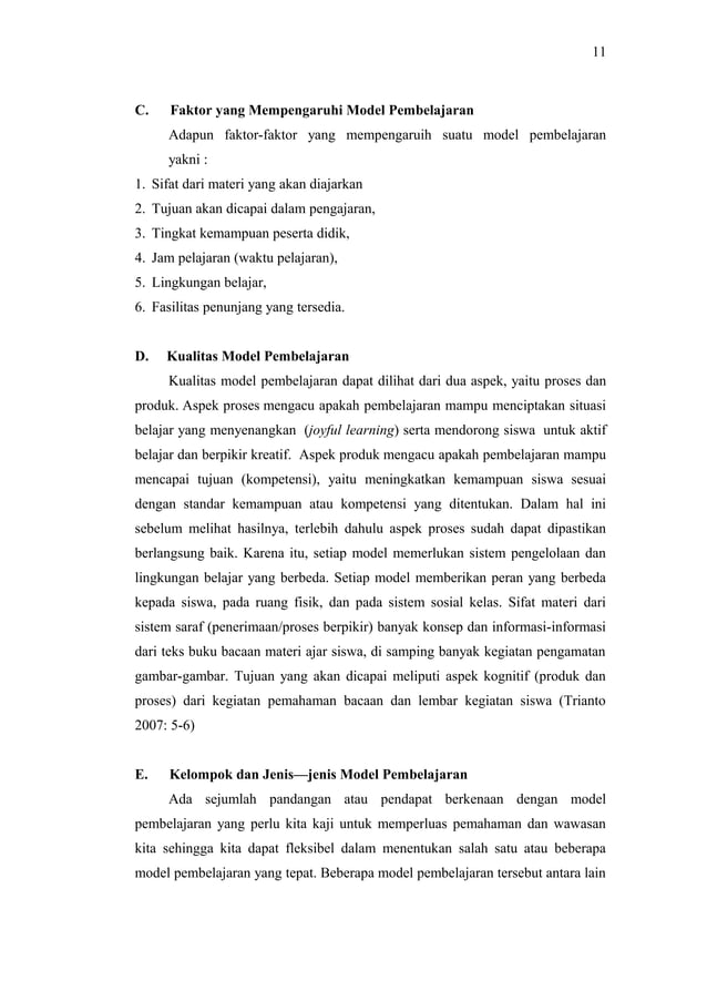 MODEL PEMBELAJARAN YANG EFEKTIF DI SEKOLAH DASAR (Oleh : Anggi Saputra