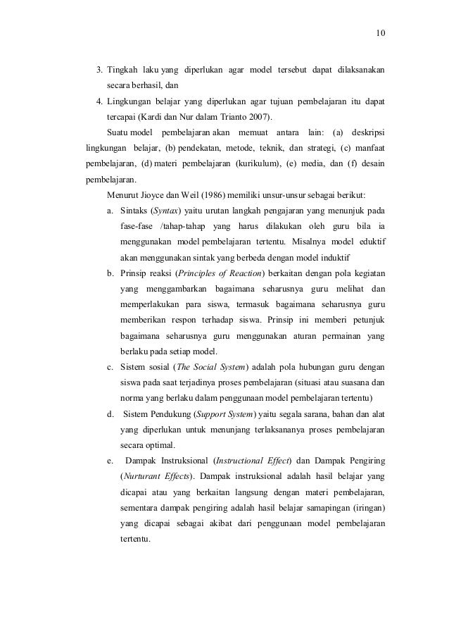 MODEL PEMBELAJARAN YANG EFEKTIF DI SEKOLAH DASAR (Oleh 