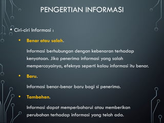 DATA & INFORMASI DALAM SISTEM INFORMASI BISNIS | PPTX