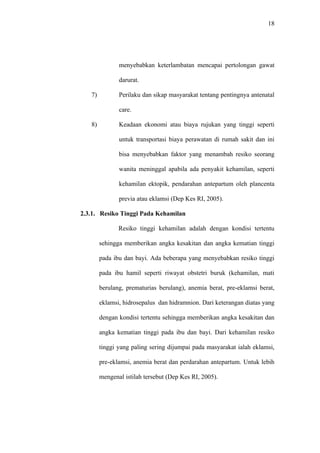 43




              Berdasarkan hasil penelitian dapat diasumsikan tidak ada

       kecenderungan       hubungan antara umur ibu hamil dengan

       pengetahuan ibu tentang Hipotensi, dimana ibu hamil yang berumur

       tua 53,3% berpengetahuan baik tentang Hipotensi, dikarenakan ibu

       hamil yang berumur tua sudah banyak menerima informasi –

       informasi tentang Hipotensi, sehingga pengetahuan ibu hamil tentang

       Hipotensi semakin baik.


5.4.4. Informasi

             Dari hasil penelitian ditemukan bahwa dari 30 responden (100)

      yang ada mendapatkan informasi tentang hipotensi mayoritas

      berpengetahuan baik tentang hipotensi sebanyak 12 responden (40%)

      dan dari 66 responden (100%) yang tidak mendapatkan informasi

      tentan hipotensi mayoritas berpengetahuan kurang sebanyak 50

      responden (275,8%)

              Informasi kepada ibu hamil sangat diperlukan untuk

       memberikan      atau      meningkatkan    pengetahuan     mengenai

       kemungkinan seorang wanita mengalami kesakitan/kematian akibat

       kehamilan dan persalinan, serta keadaan atau penyulit pada ibu yang

       mungkin mempengaruhi kehamilan dan persalinan.

              Hasil penelitian ini sesuai dengan Penelitian Safrida (2005)

       Semakin banyak informasi yang diperoleh seorang Ibu tentang

       penyakit hipotensi, semakin baik pengetahuannya tentang penyakit

       hipotensi, hal ini disebabkan karena informasi yang diterima seorang
 