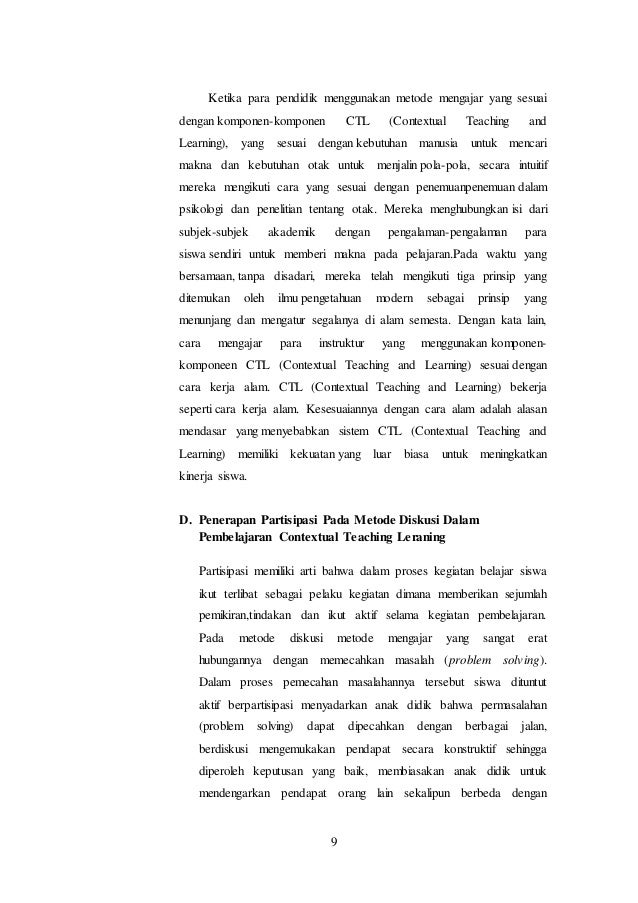 PENERAPAN PARTISIPASI PADA METODE DISKUSI DALAM 