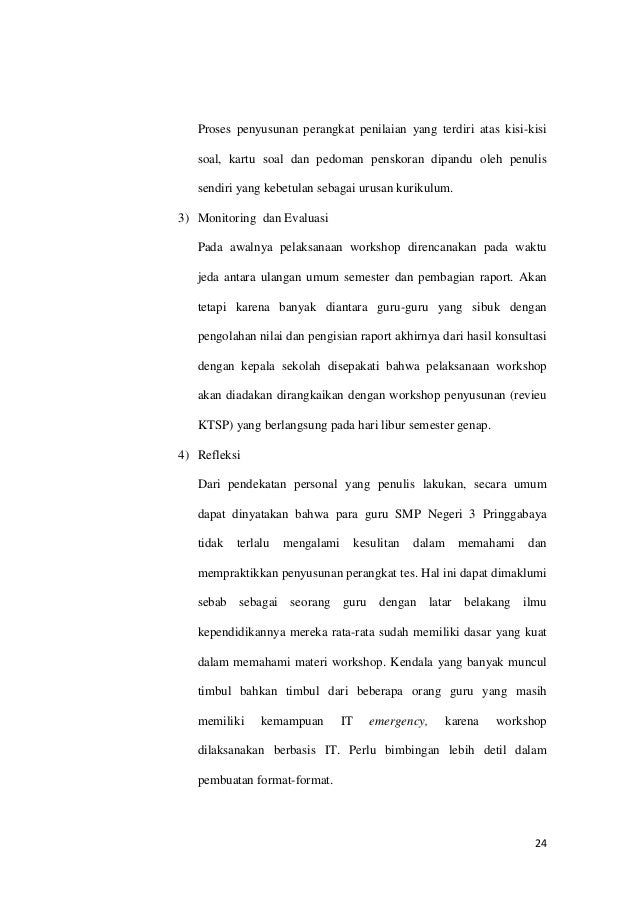 Contoh Laporan OJL Diklat Cakep (Bab III)