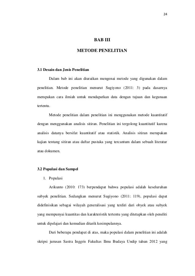 Skripsi Bab 3 Populasi Dan Sampel Ide Judul Skripsi Universitas