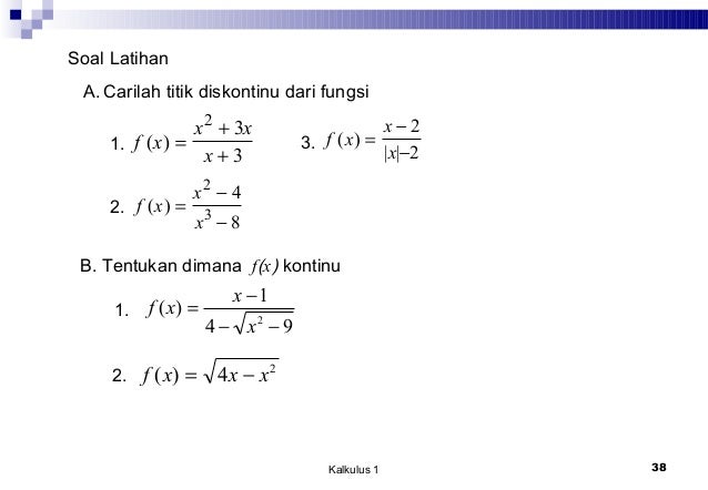 Bab 3 Limit Dan Kekontinuan Kalkulus 1