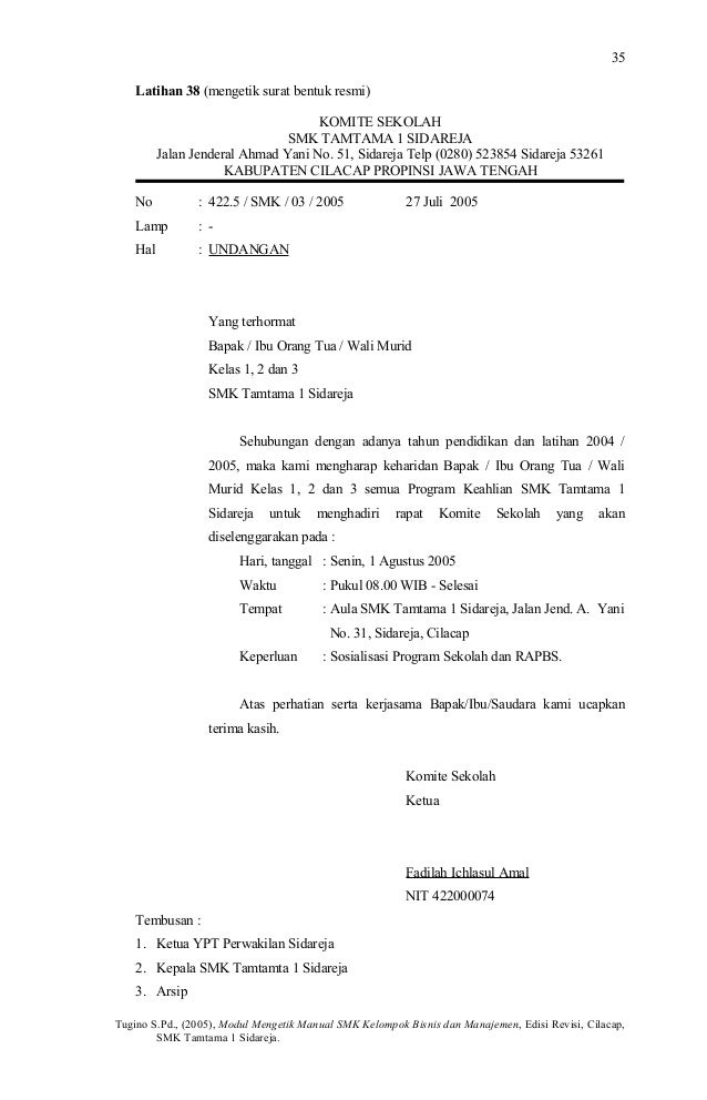 Contoh Surat Undangan Rapat Komite Sekolah – Coretan