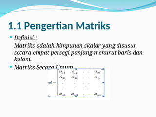 materi perkuliahan aljabar linier dan matriks | PPT