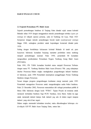 Bab ii tinjauan umum PTBA | DOCX