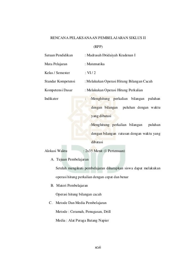 Contoh PTK Matematika Kelas VI