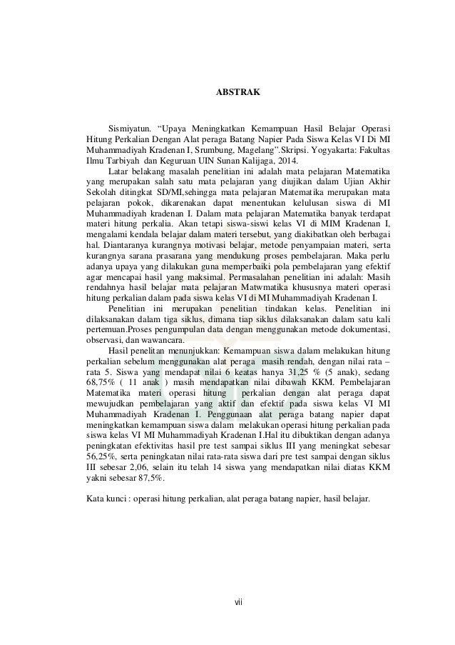Contoh PTK Matematika Kelas VI