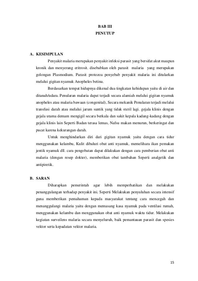 Penyajian Data Sistem Informasi Kesehatan Tentang Malaria
