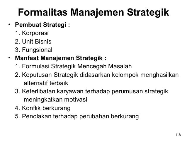 Bab i manajemen strategis