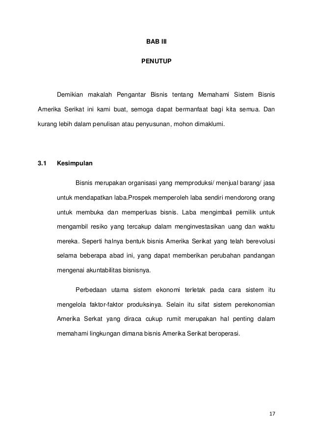 Bab i memahami sistem bisnis amerika serikat