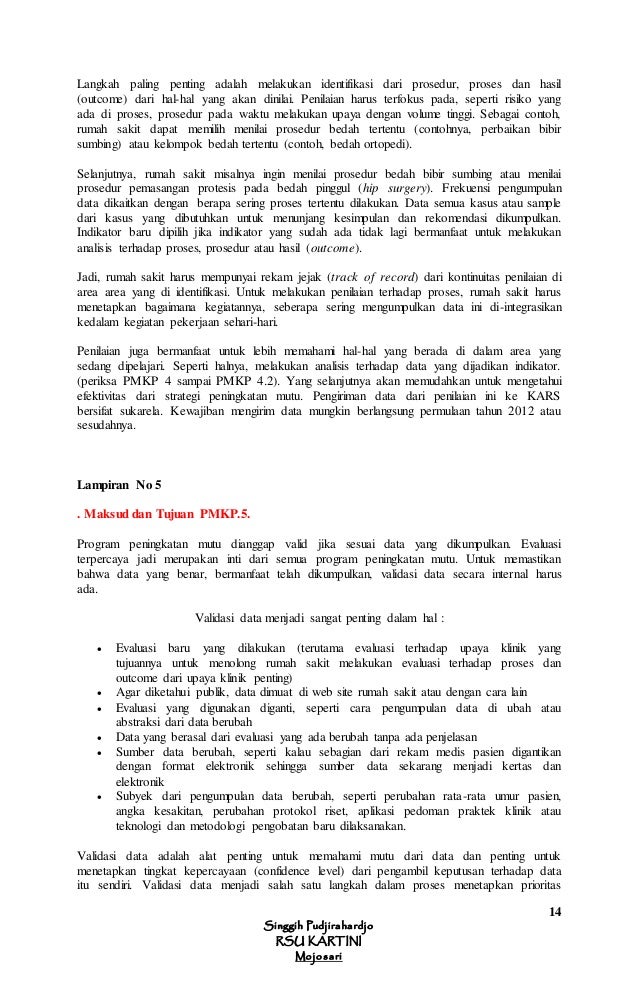 Bab i pmkp (kelompok standart manajemen akreditasi rs)