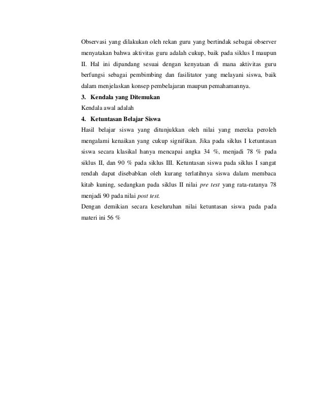 Contoh laporan ptk pba "optimalisasi metode jahriyah dalam 