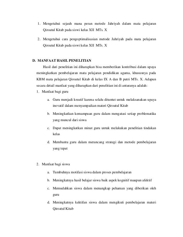 Contoh laporan ptk pba "optimalisasi metode jahriyah dalam 
