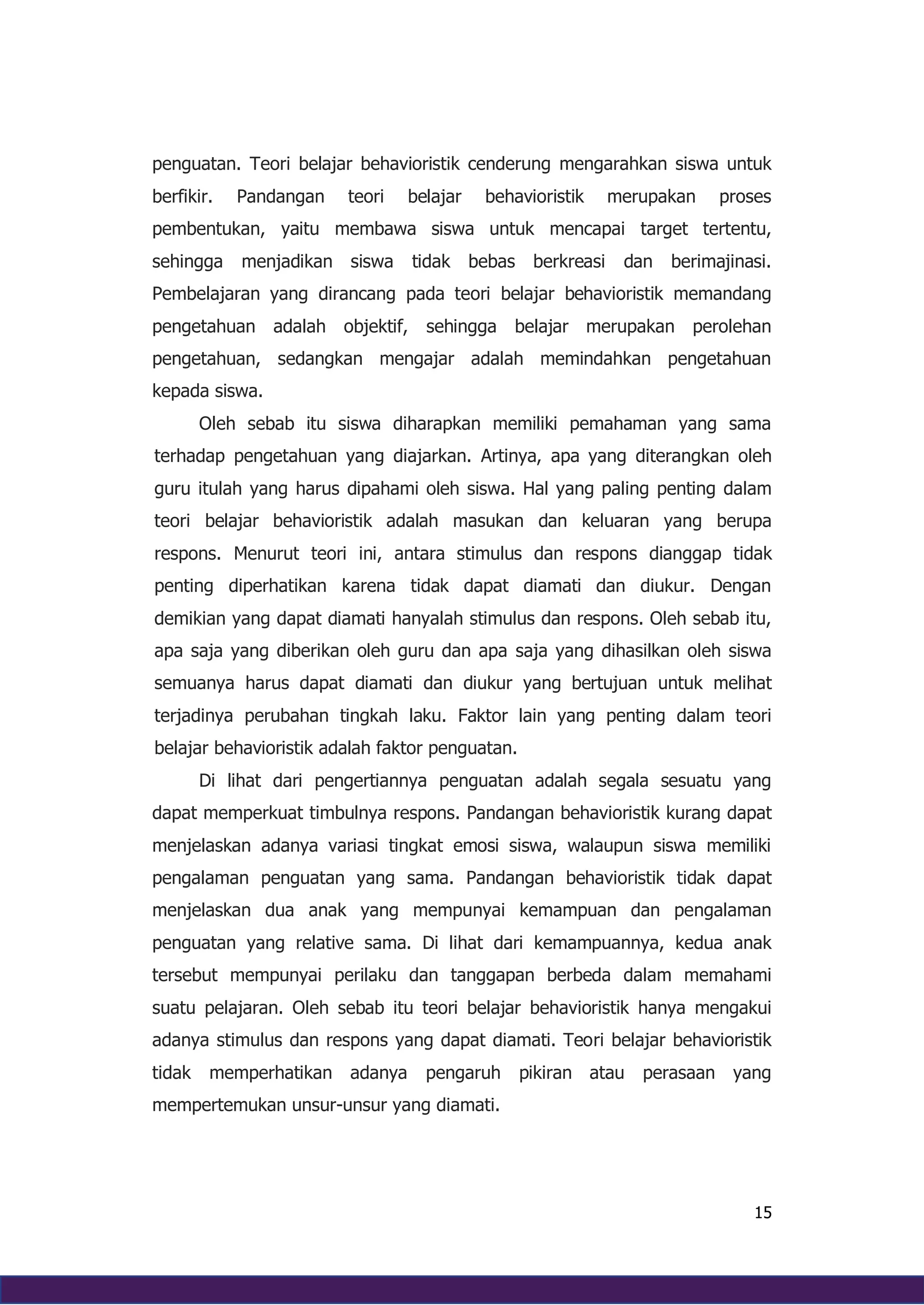 Teori belajar Kognitivisme, Behaviorisme, Humanisme, Dan Konstruktivisme