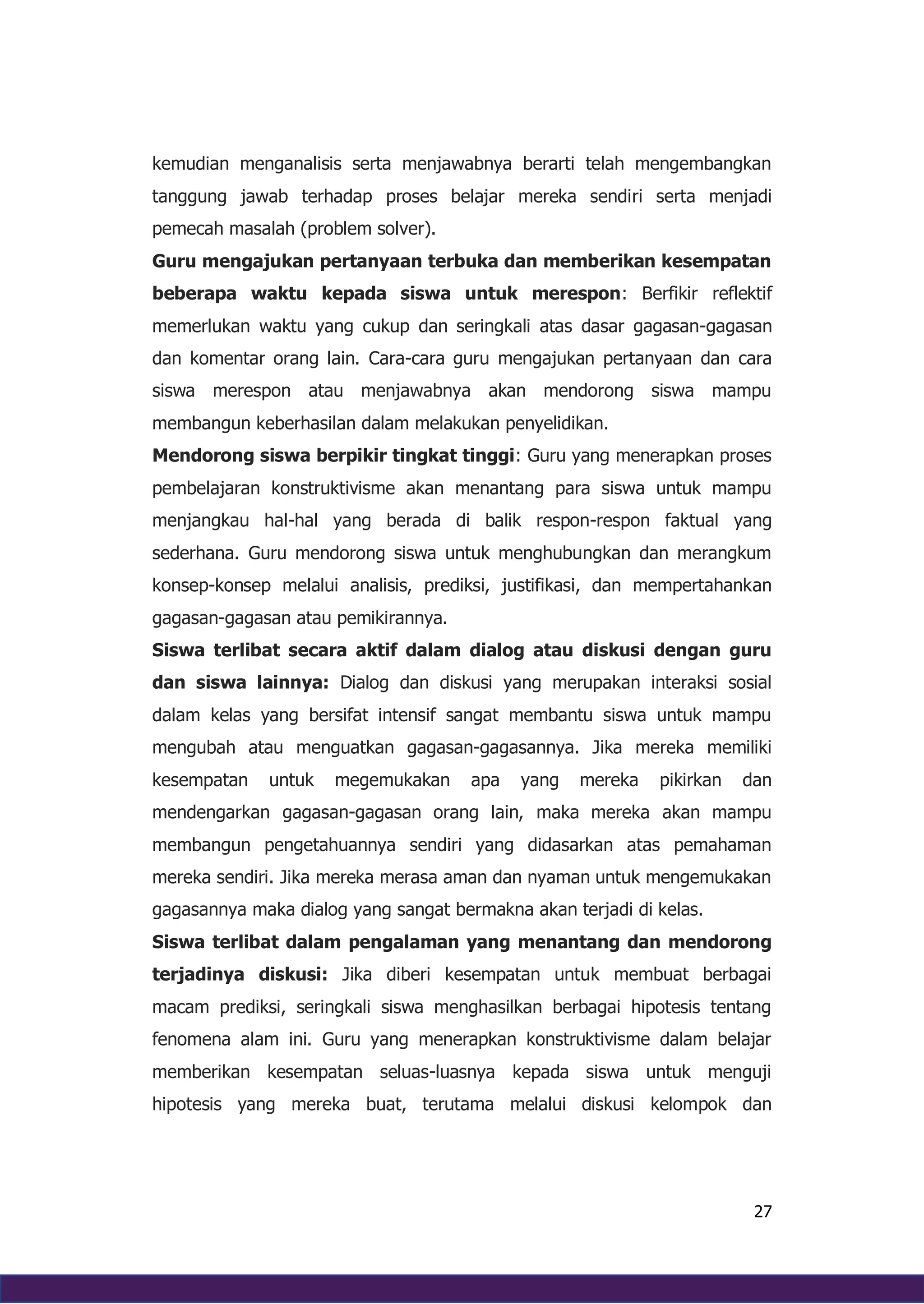 Teori belajar Kognitivisme, Behaviorisme, Humanisme, Dan Konstruktivisme