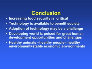 Healthy animals equals healthy, productive people