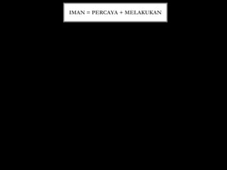 IMAN = PERCAYA + MELAKUKAN

 