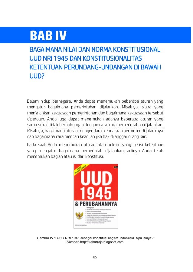 Bab Iv Nilai Dan Norma Konstitusional Uud Nri 1945