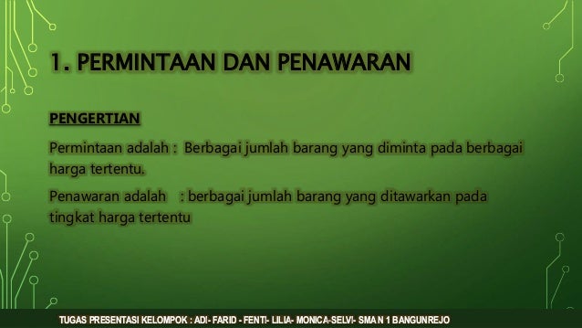 Terbentuknya Keseimbangan Pasar Dan Struktur Pasar