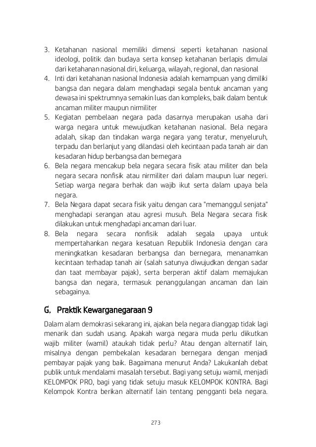 Bab Ix Urgensi Dan Tantangan Ketahanan Nasional Dan Bela Negara