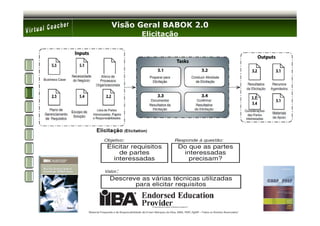 Visão Geral BABOK 2.0
                                        Elicitação




Material Preparado e de Responsabilidade de Ernani Marques da Silva, MBA, PMP, PgMP – Todos os Direitos Reservados’
 